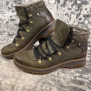 Merrell Eventyr Bluff Bungee Cord Waterproof Boots Greenish Brown Women's Sz8